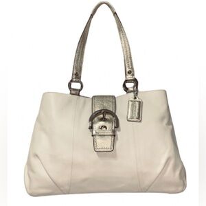 Coach Soho F18751 cream and metallic gold leather east/west shoulder bag,